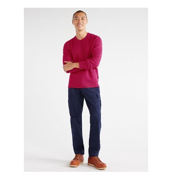 Men's Comfy Solid Crewneck Sweater with Long Sleeves, Size XXL - Picture 6 of 10